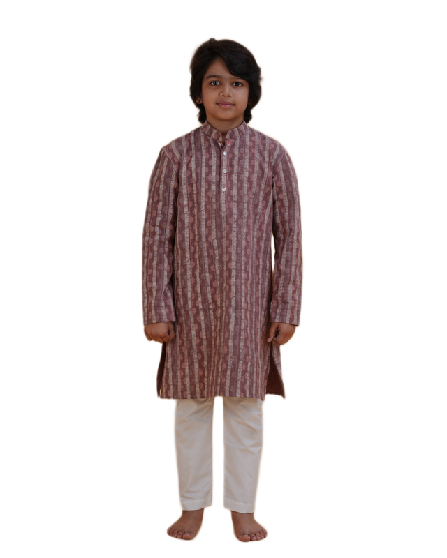 Boys Striped Cotton Kurta Pajama Set | Traditional & Festive Wear for Kids | Ethnic Outfit
