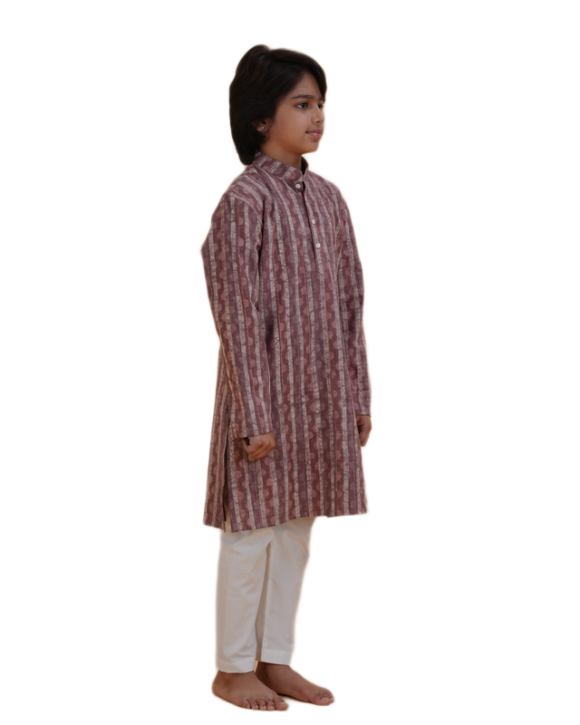 Boys Striped Cotton Kurta Pajama Set | Traditional & Festive Wear for Kids | Ethnic Outfit