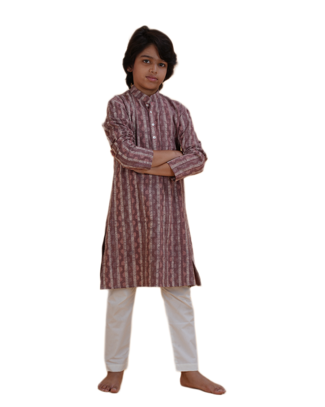 Boys Striped Cotton Kurta Pajama Set | Traditional & Festive Wear for Kids | Ethnic Outfit