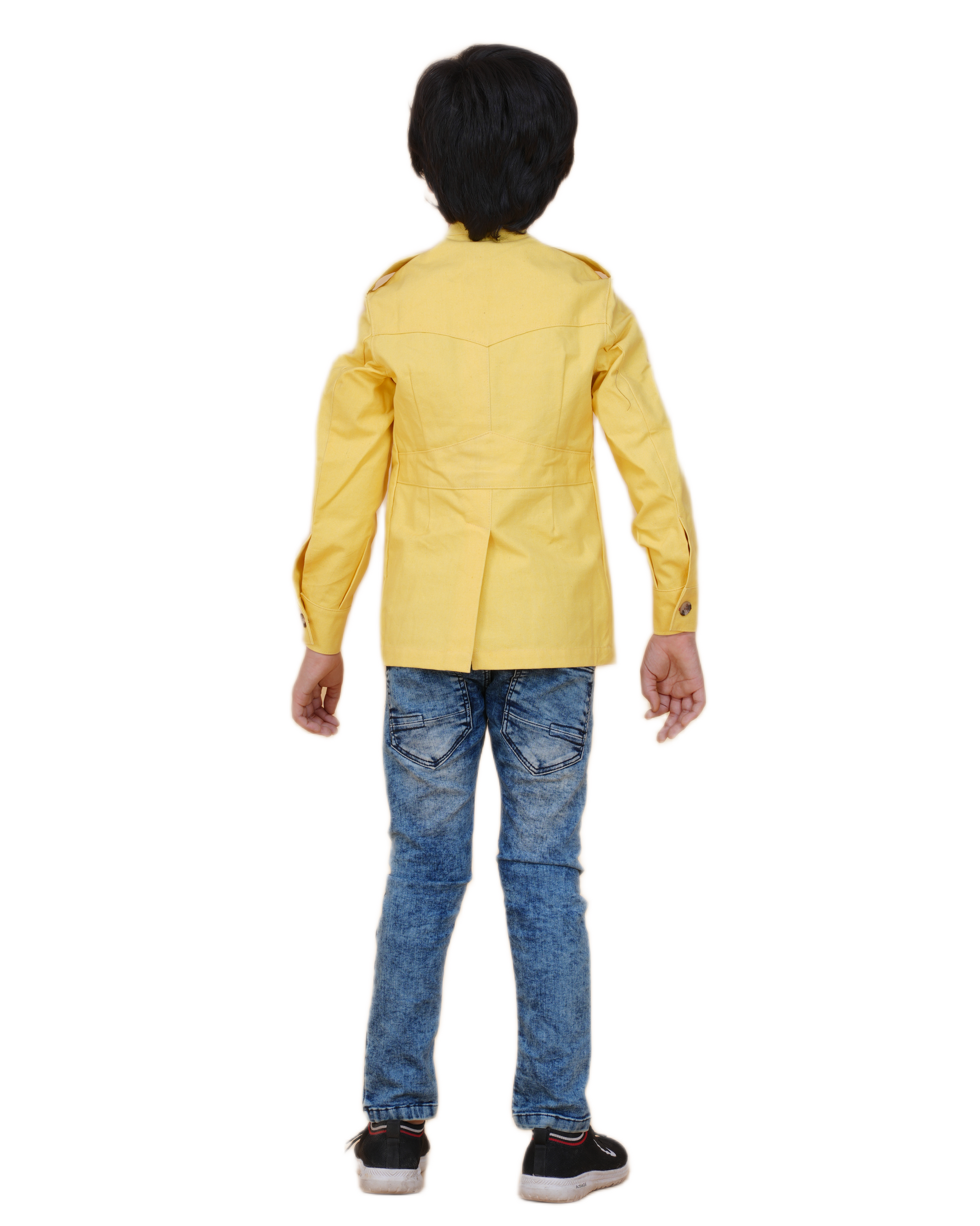 Boys' Solid Color Canvas Bush Coat – Four Pockets & Back Slit