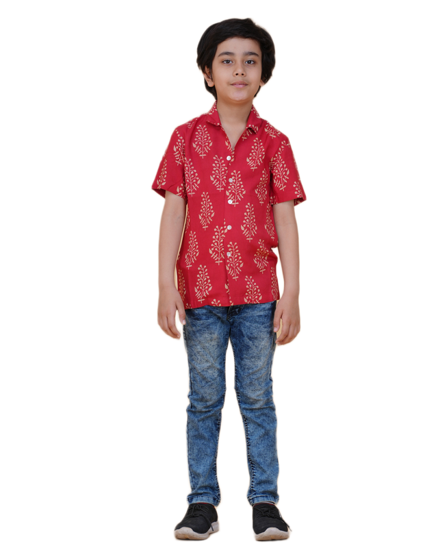 Boys' Rayon Bagru Printed Shirt – Heritage Block Print