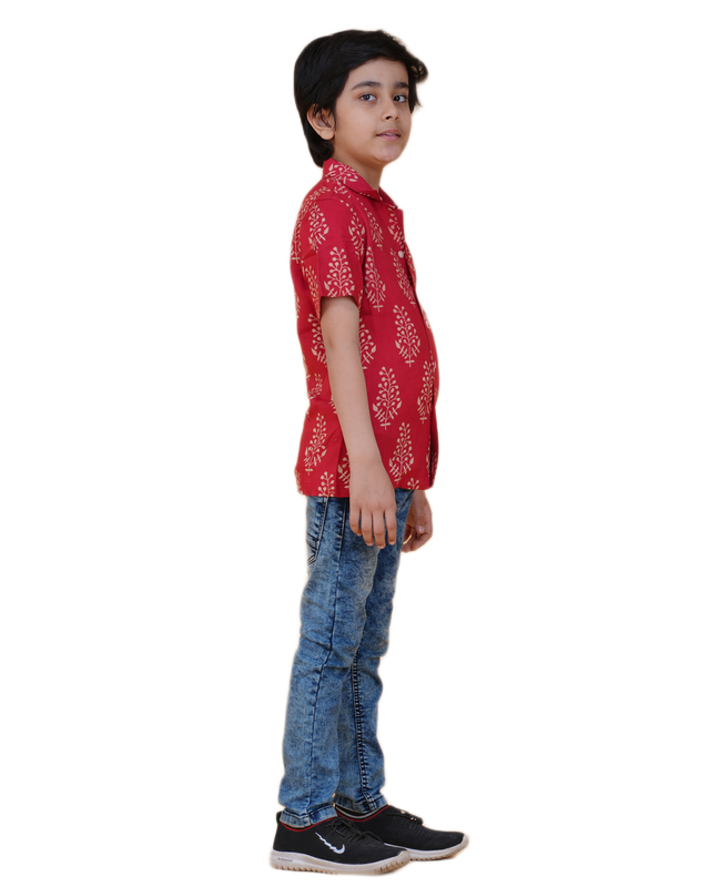Boys' Rayon Bagru Printed Shirt – Heritage Block Print