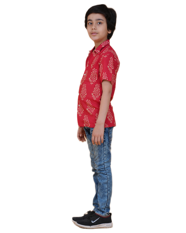 Boys' Rayon Bagru Printed Shirt – Heritage Block Print