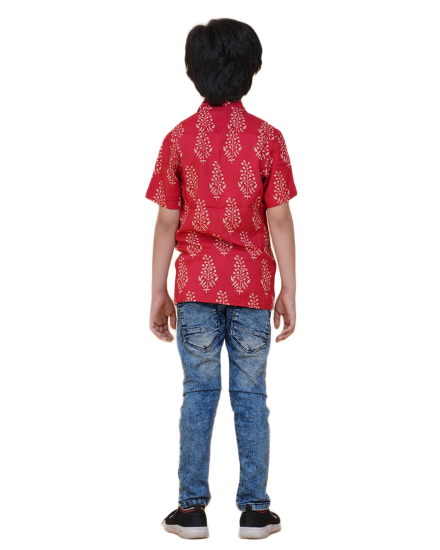Boys' Rayon Bagru Printed Shirt – Heritage Block Print