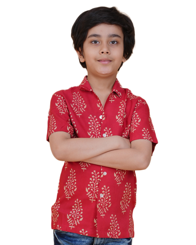 Boys' Rayon Bagru Printed Shirt – Heritage Block Print
