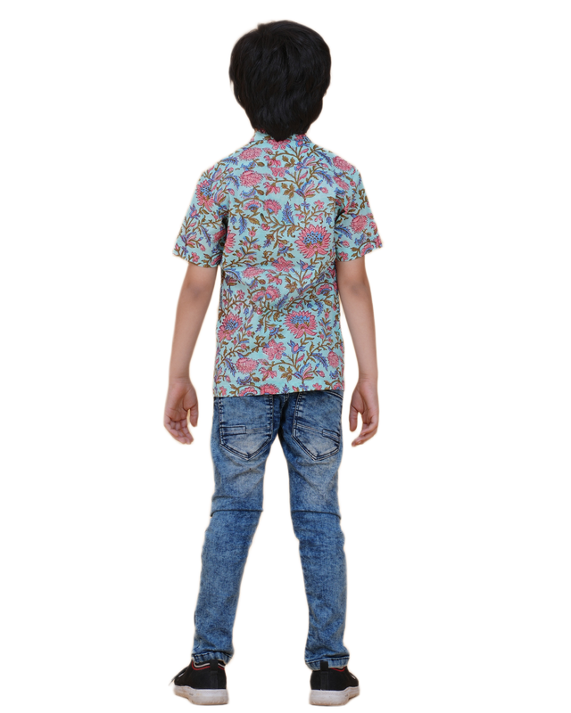 Boys' Cotton Half-Sleeve Shirt – Tropical Cuban Collar