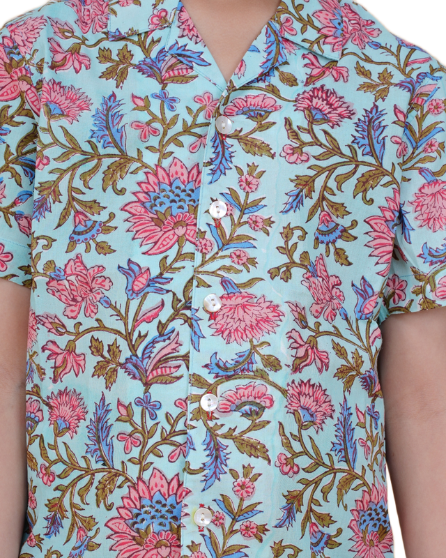 Boys' Cotton Half-Sleeve Shirt – Tropical Cuban Collar