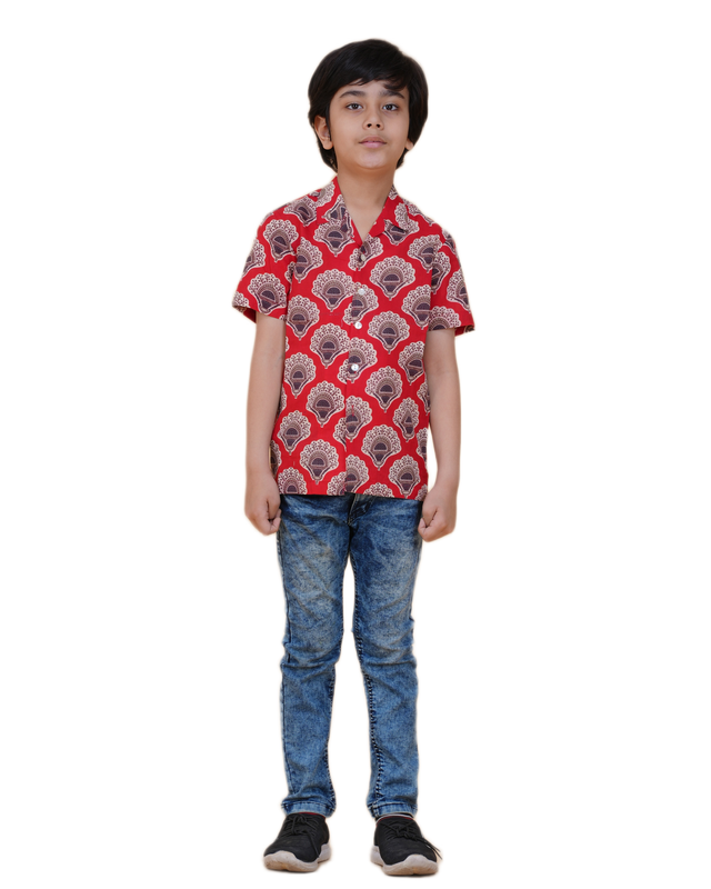 Boys' Cotton Half-Sleeve Shirt – Classic Cuban Collar