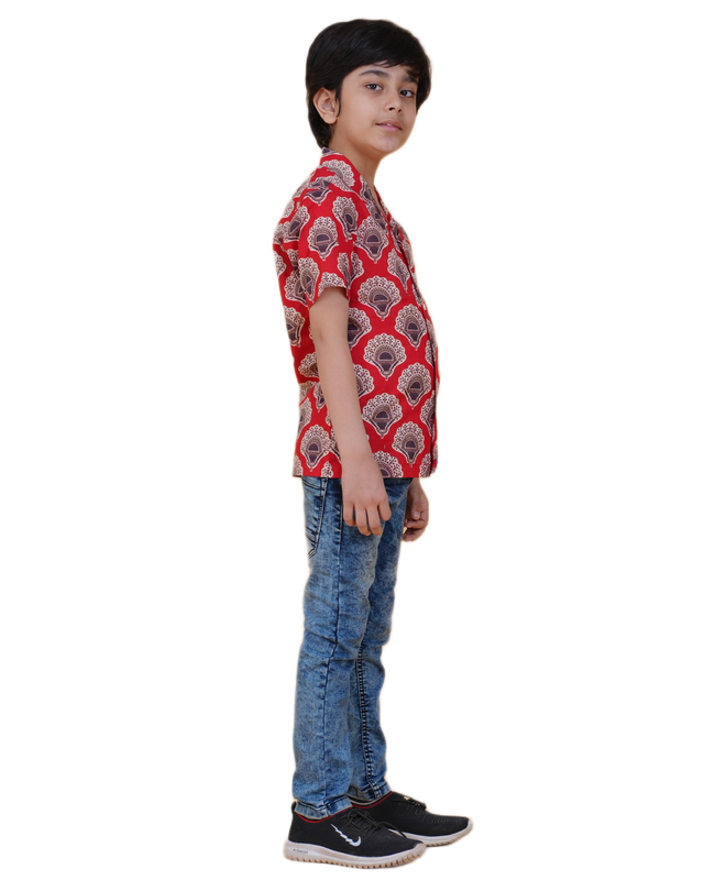 Boys' Cotton Half-Sleeve Shirt – Classic Cuban Collar