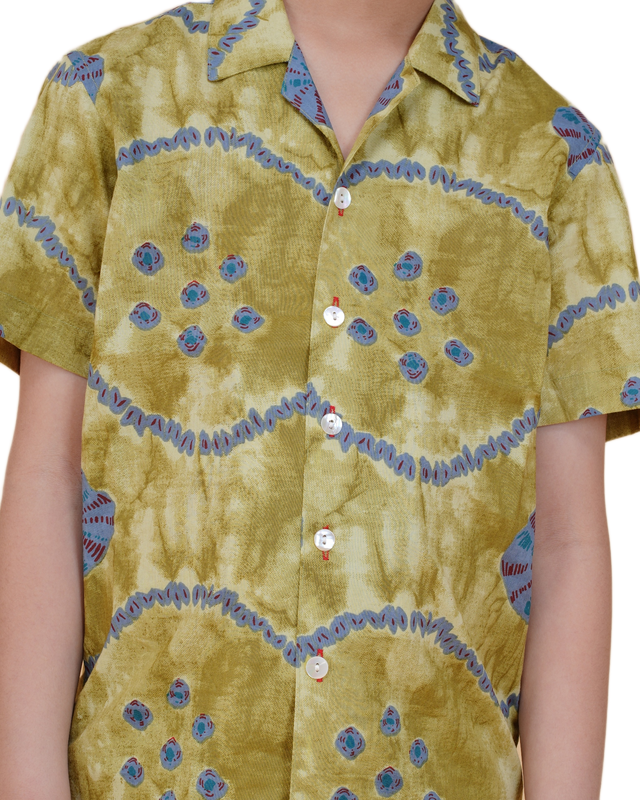 Boys' Cotton Half-Sleeve Shirt – Tie-Dye Camp Collar