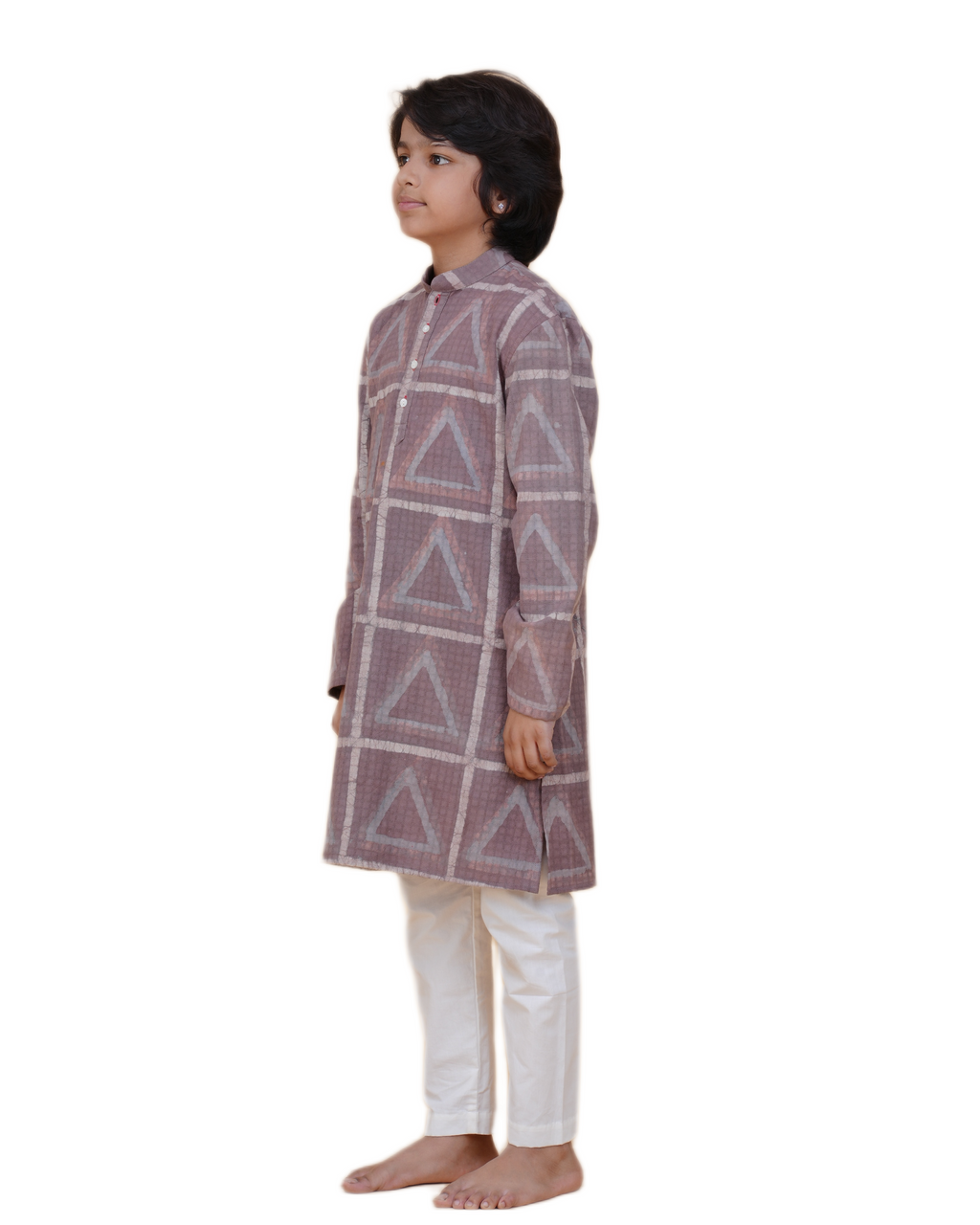 Boys' Eco-Friendly Vegetable Dyed Cotton Kurta with White Pajama – Sustainable & Stylish Ethnic Wear
