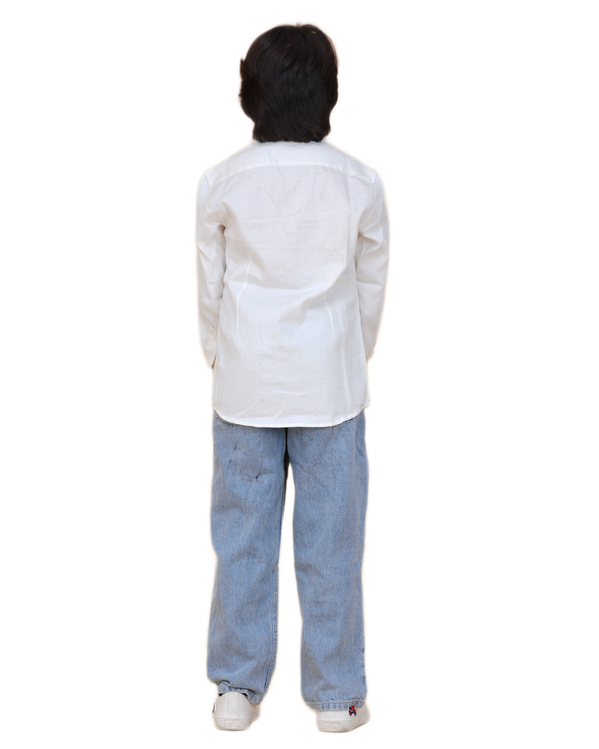 New Age Clothing Boys' White Cotton Shirt – Breathable Fabric & Trendy Print