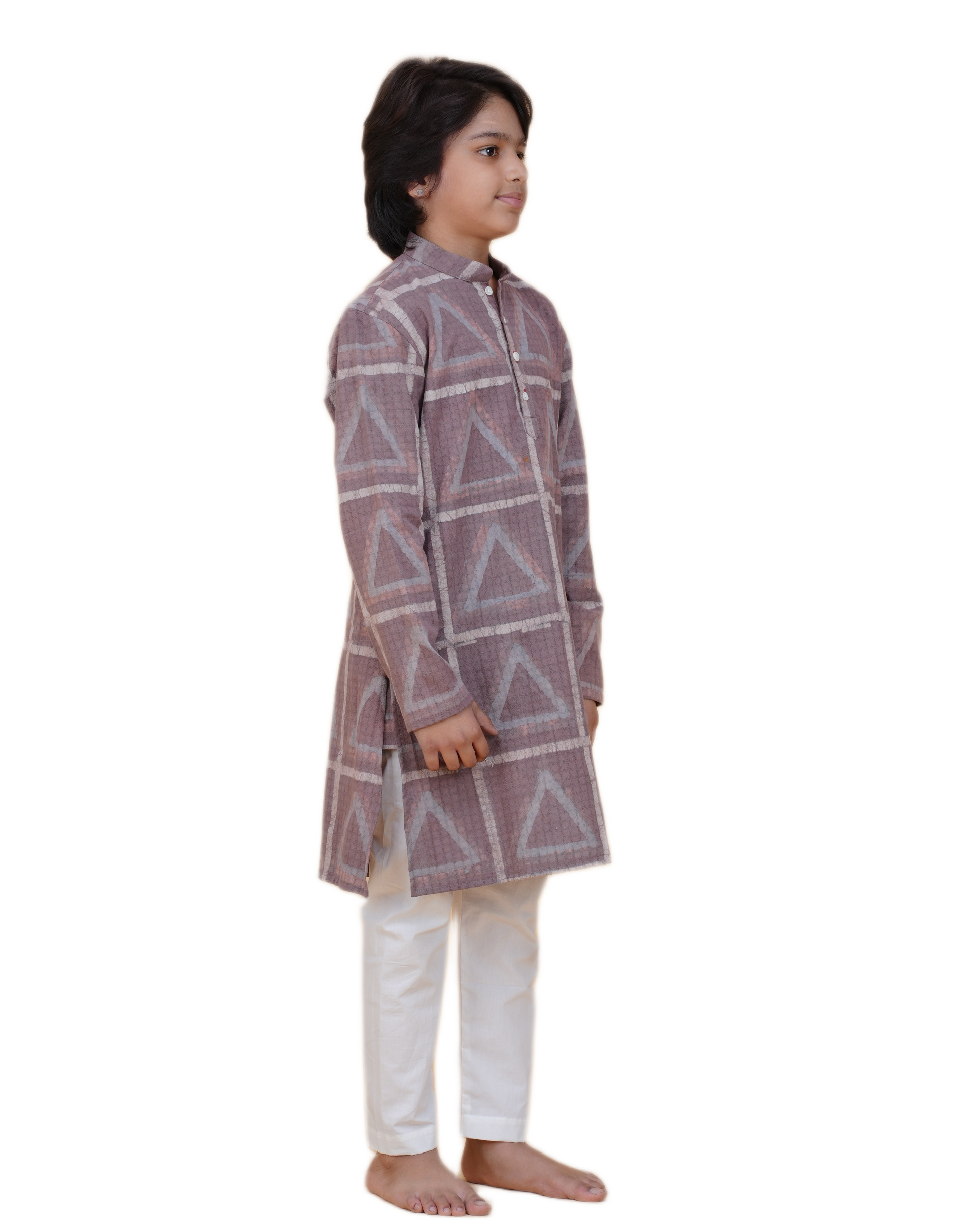Boys' Eco-Friendly Vegetable Dyed Cotton Kurta with White Pajama – Sustainable & Stylish Ethnic Wear