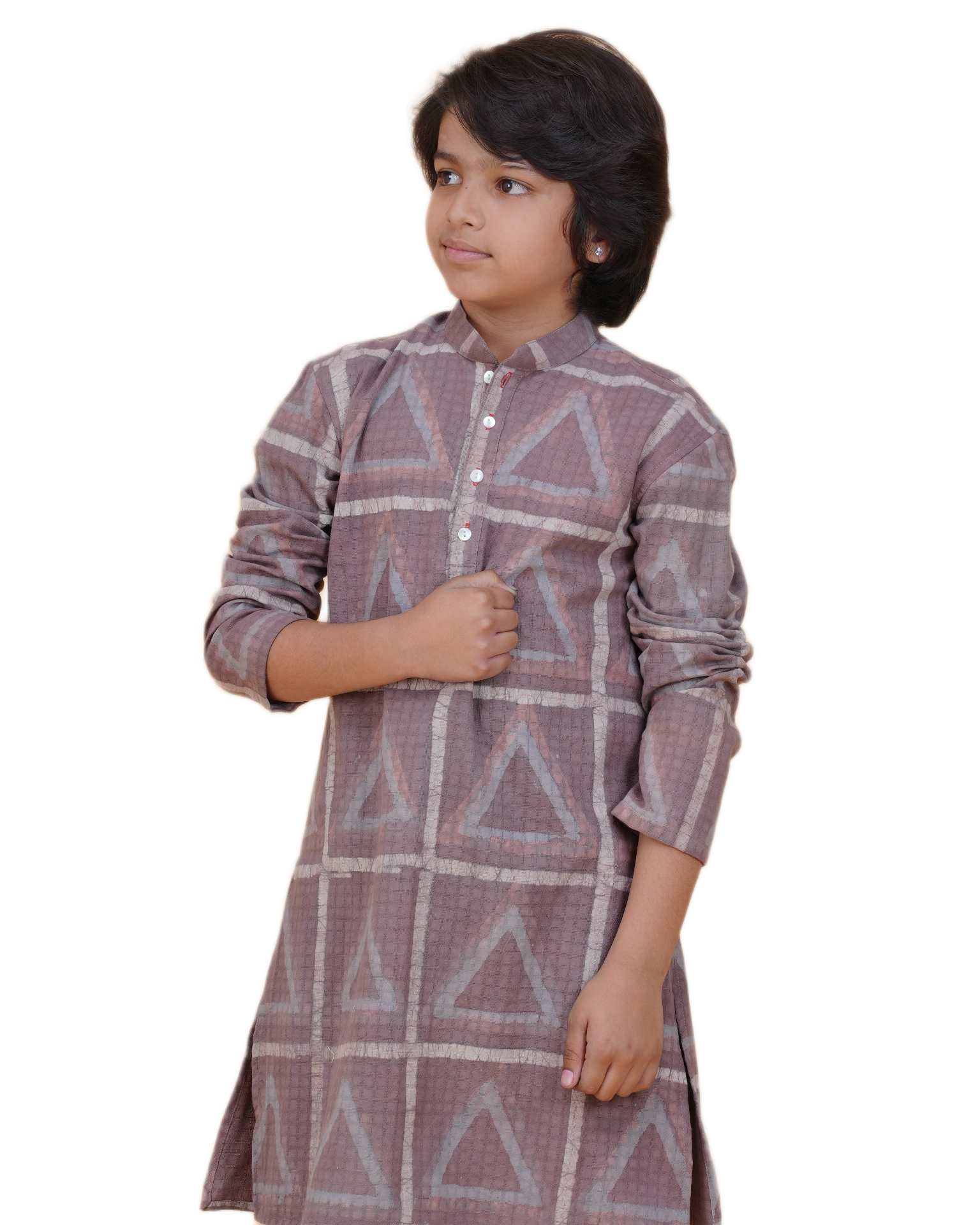 Boys' Eco-Friendly Vegetable Dyed Cotton Kurta with White Pajama – Sustainable & Stylish Ethnic Wear