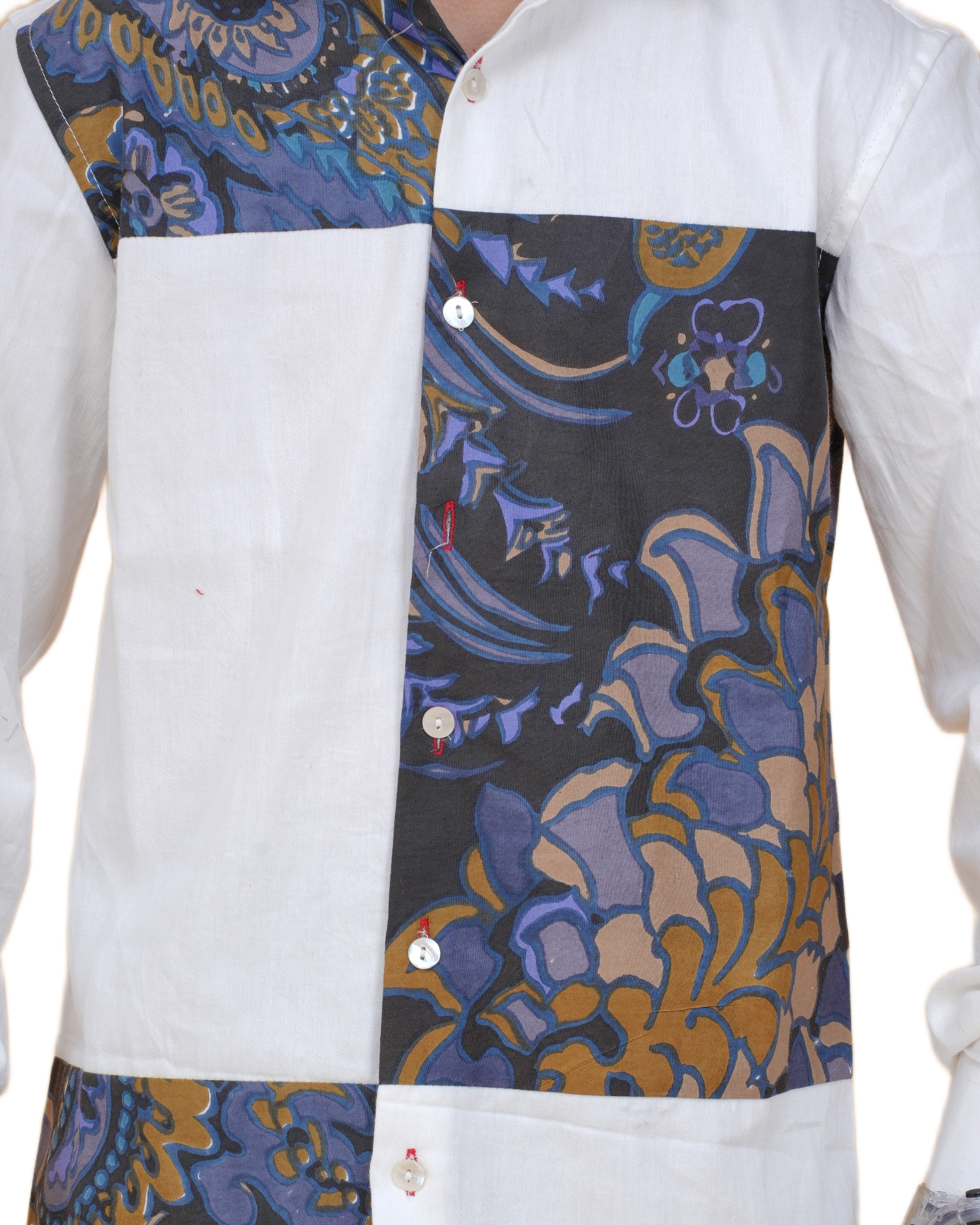 Trendy Boys' White Cotton Shirt with Printed Patch – Stylish & Comfortable