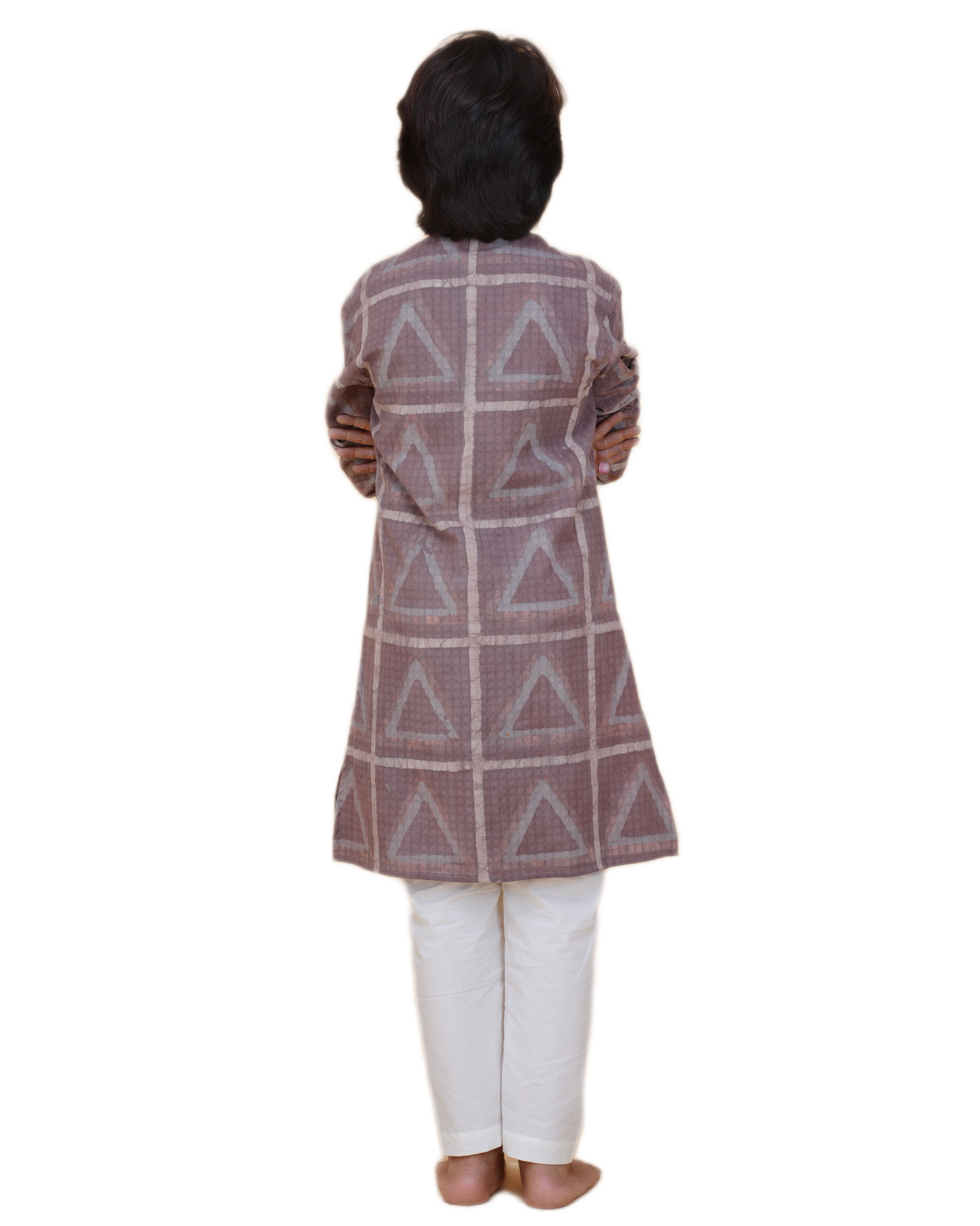 Boys' Eco-Friendly Vegetable Dyed Cotton Kurta with White Pajama – Sustainable & Stylish Ethnic Wear