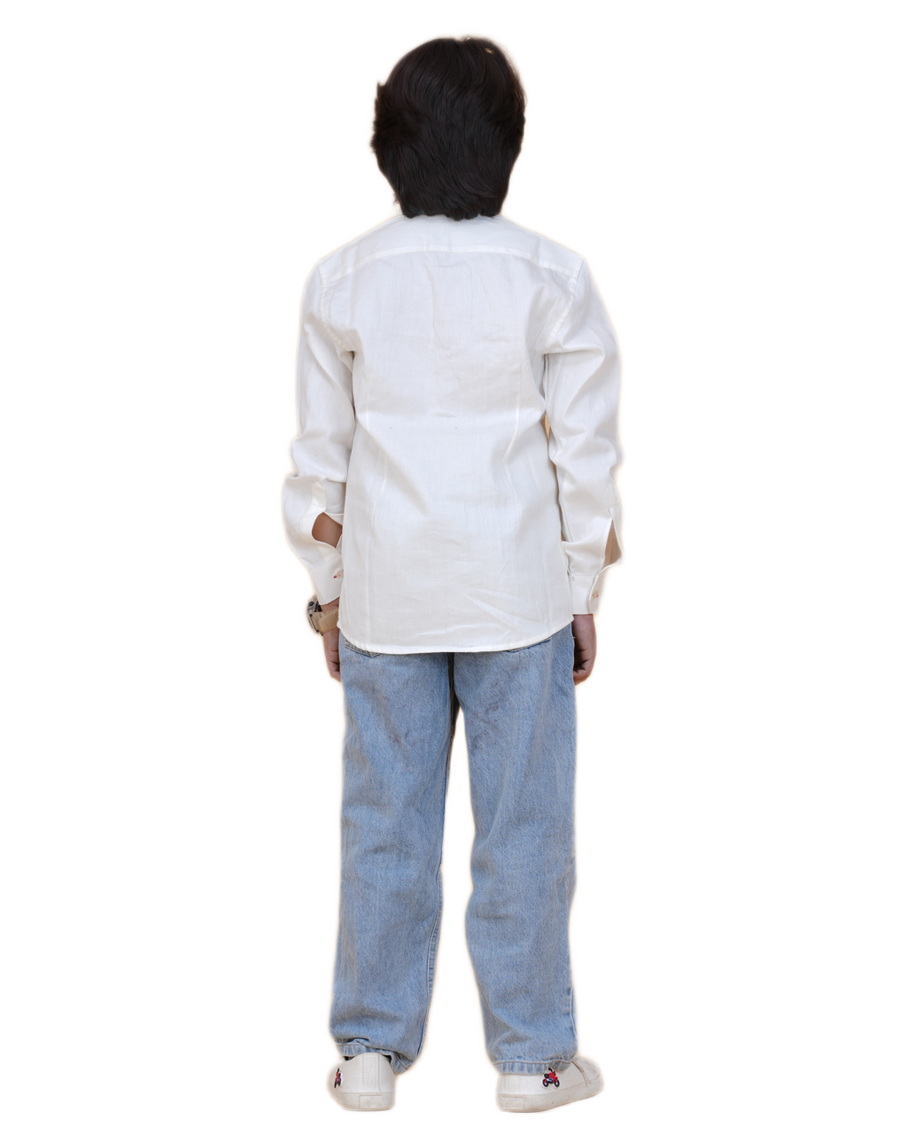 New Age Clothing Boys' White Cotton Shirt – Breathable Fabric & Trendy Print