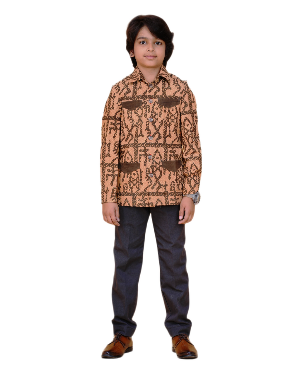 Cotton Printed Bush Coat for Boys – Heritage Wear Eco-Friendly & Handcrafted