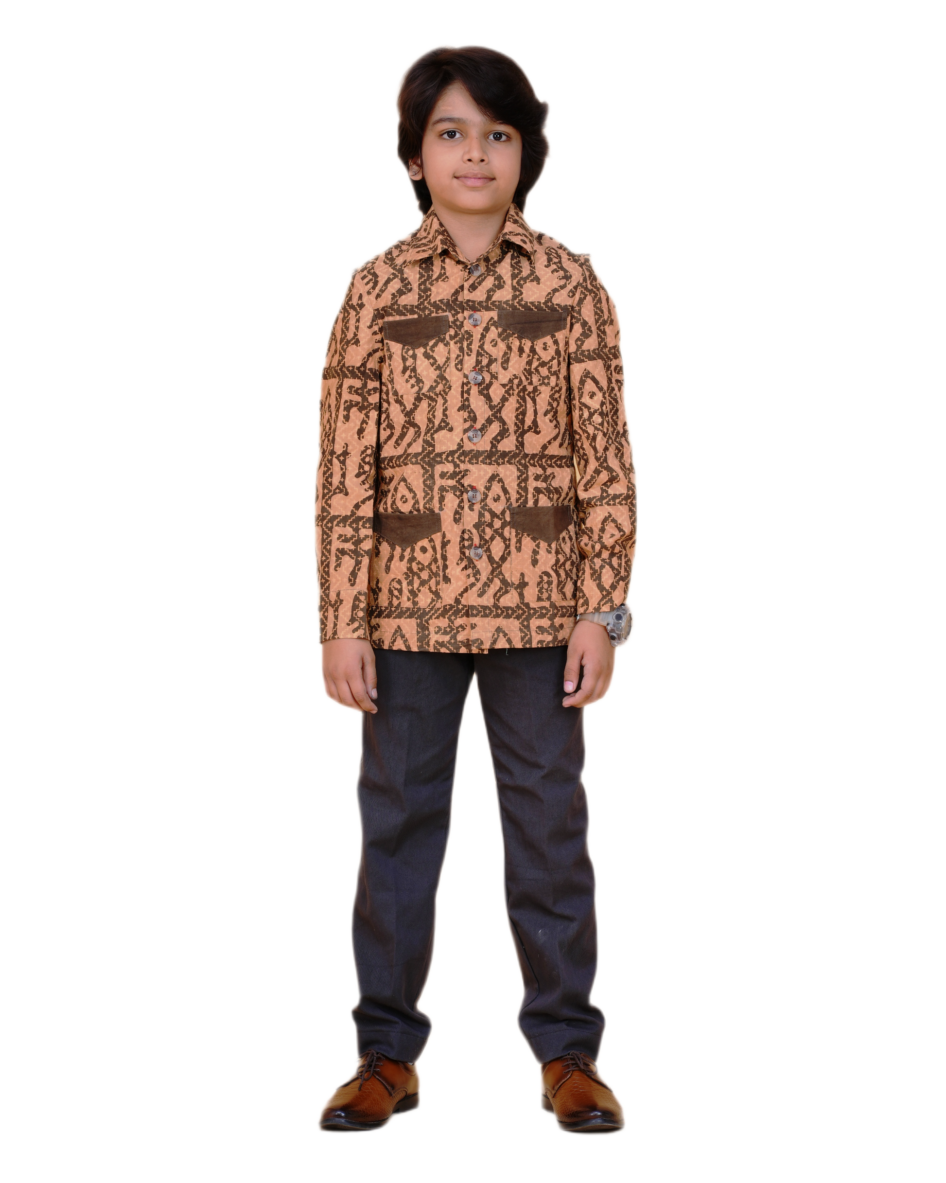 Cotton Printed Bush Coat for Boys – Heritage Wear Eco-Friendly & Handcrafted