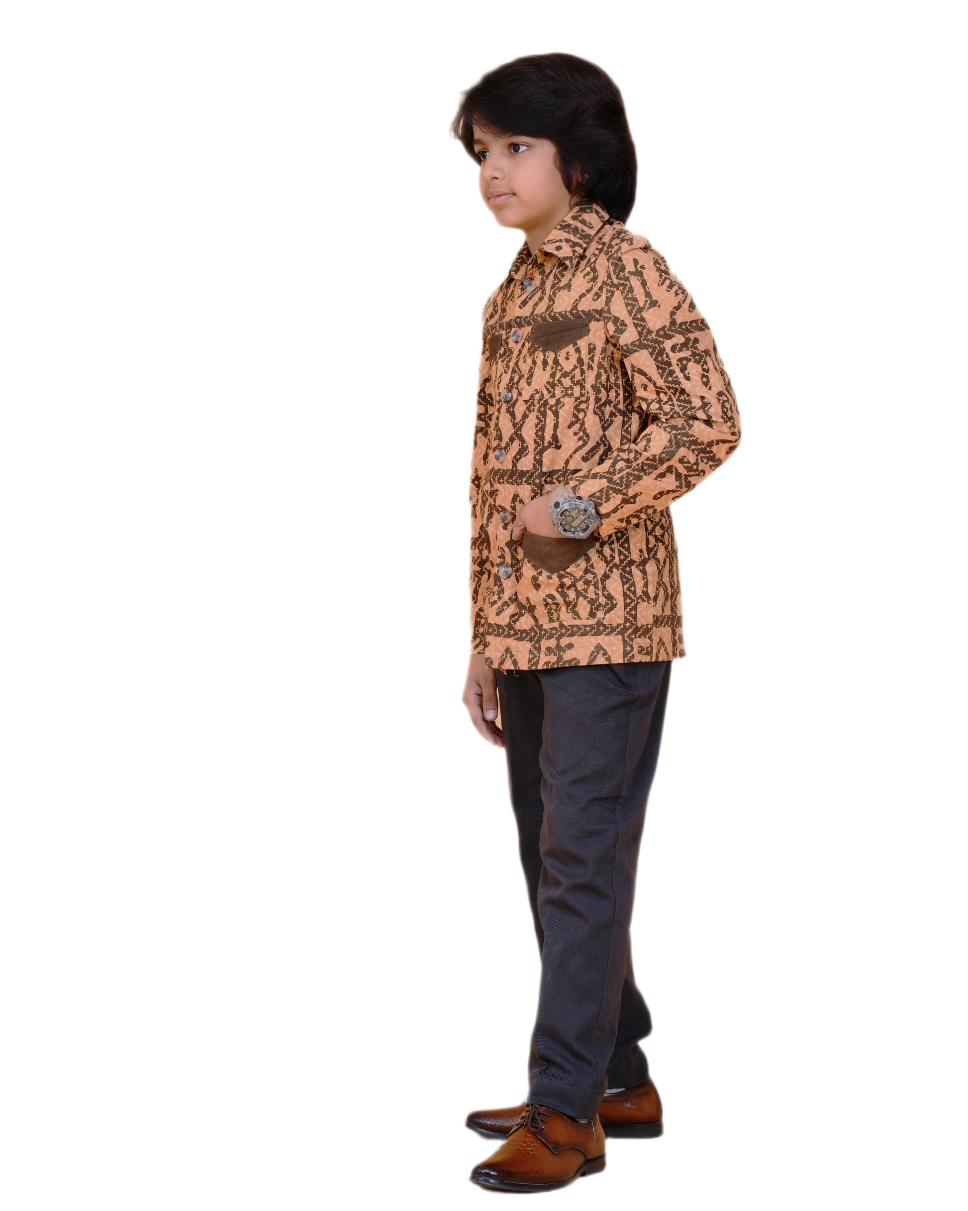 Cotton Printed Bush Coat for Boys – Heritage Wear Eco-Friendly & Handcrafted