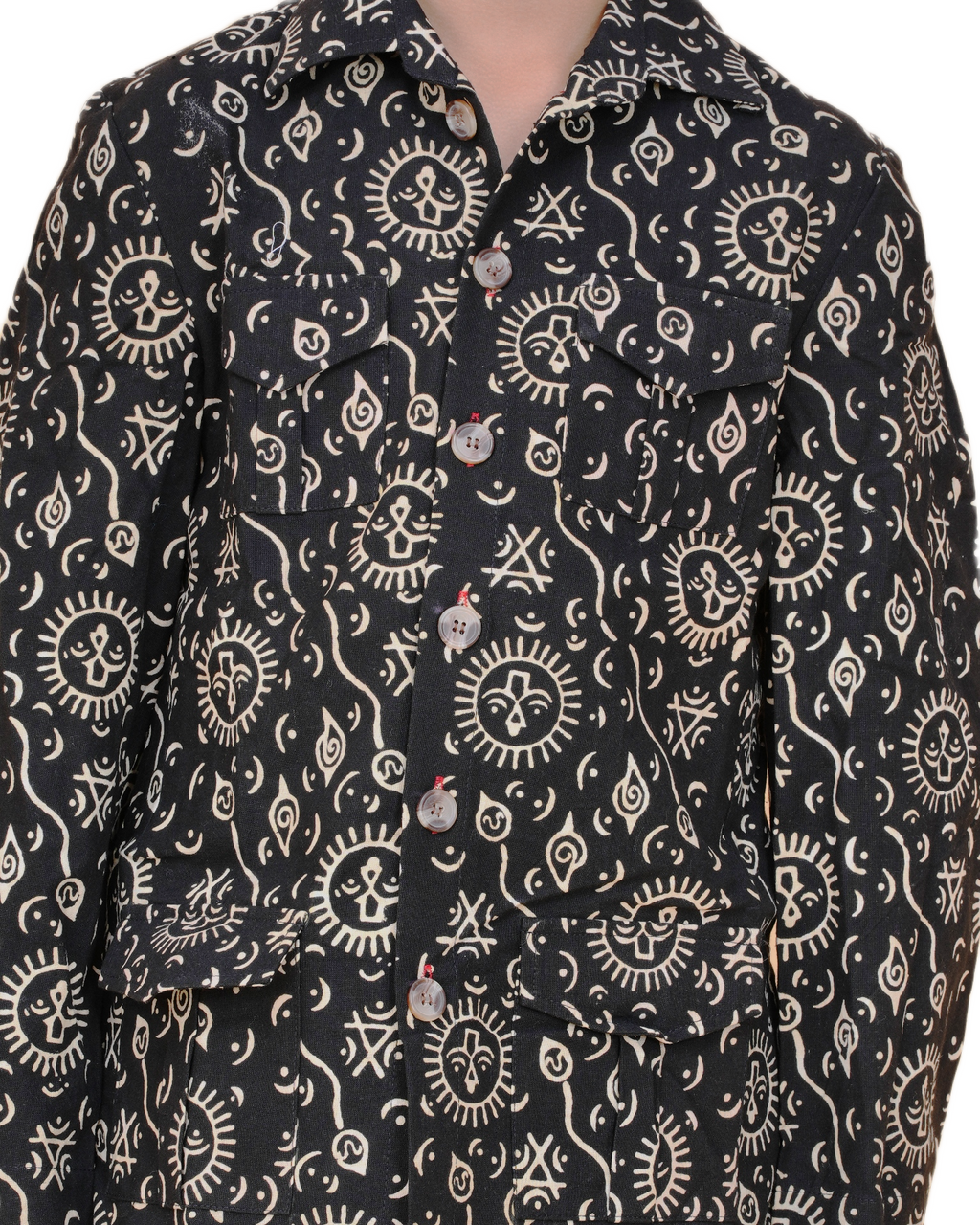Black Cotton Printed Shirt for Boys – Tribal-Inspired Design Eco-Friendly & Handcrafted