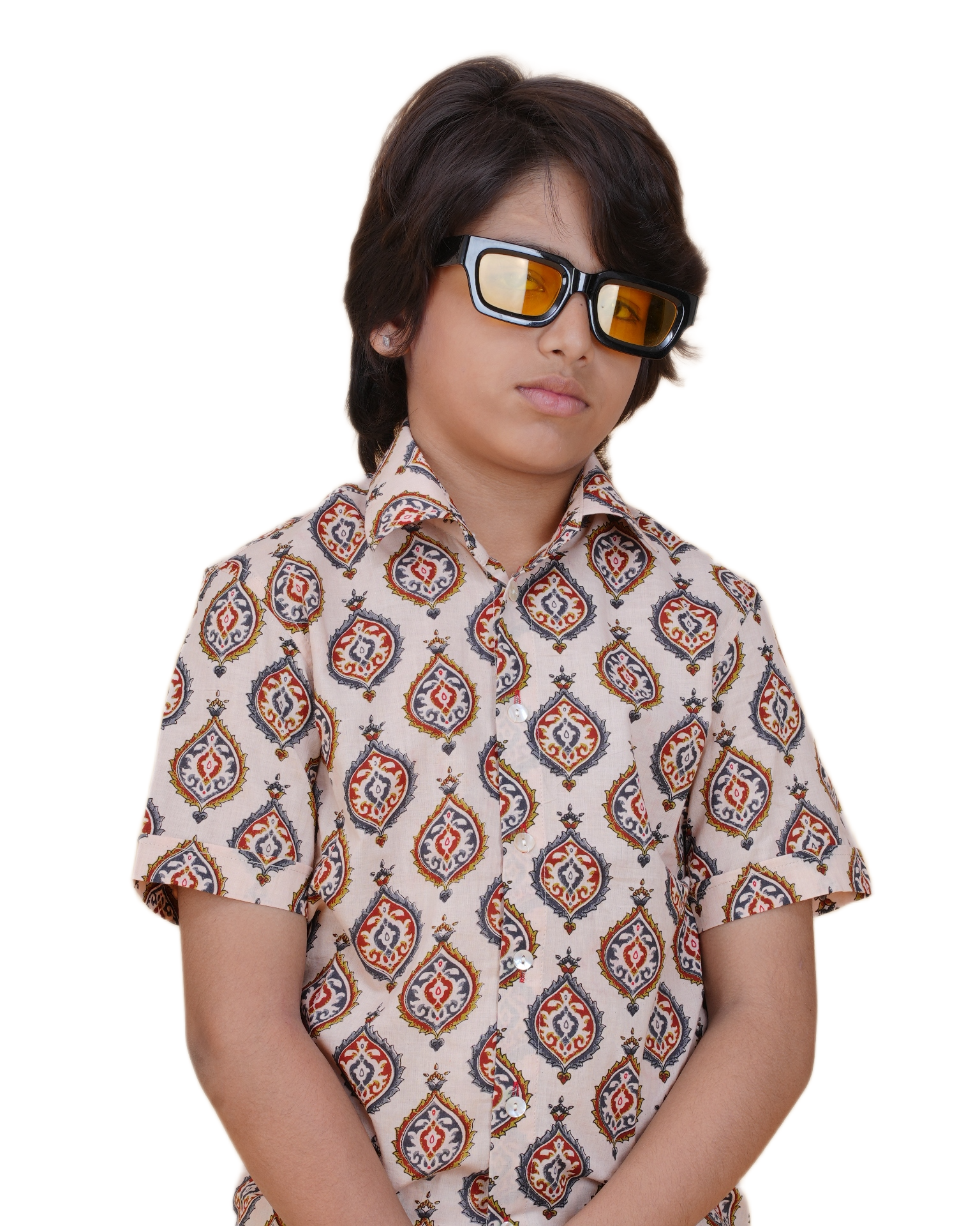 Comfortable Cotton Printed Co-Ord Set for Boys – Half Sleeve Shirt and Elastic Waist Half Pants