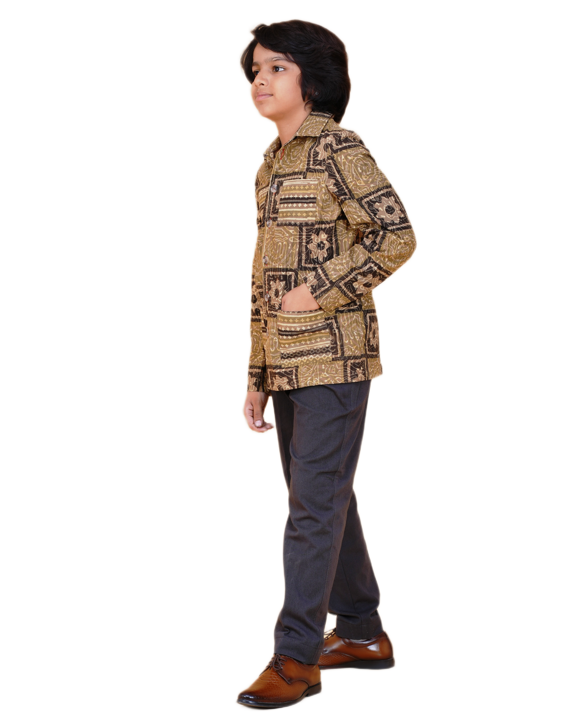 Heritage Printed Bush Coat for Boys – Traditional Rajasthan Style Eco-Friendly & Handcrafted