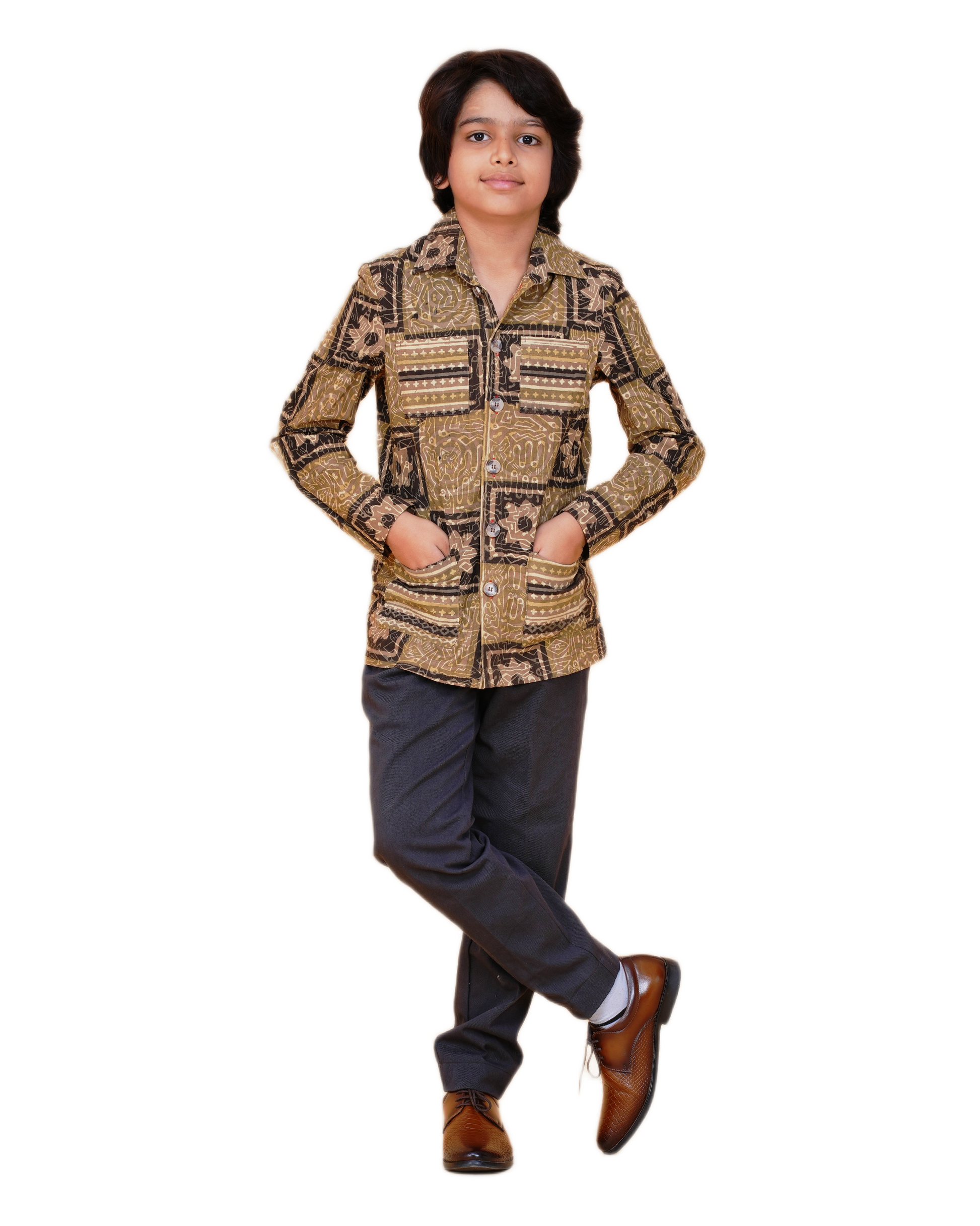 Heritage Printed Bush Coat for Boys – Traditional Rajasthan Style Eco-Friendly & Handcrafted