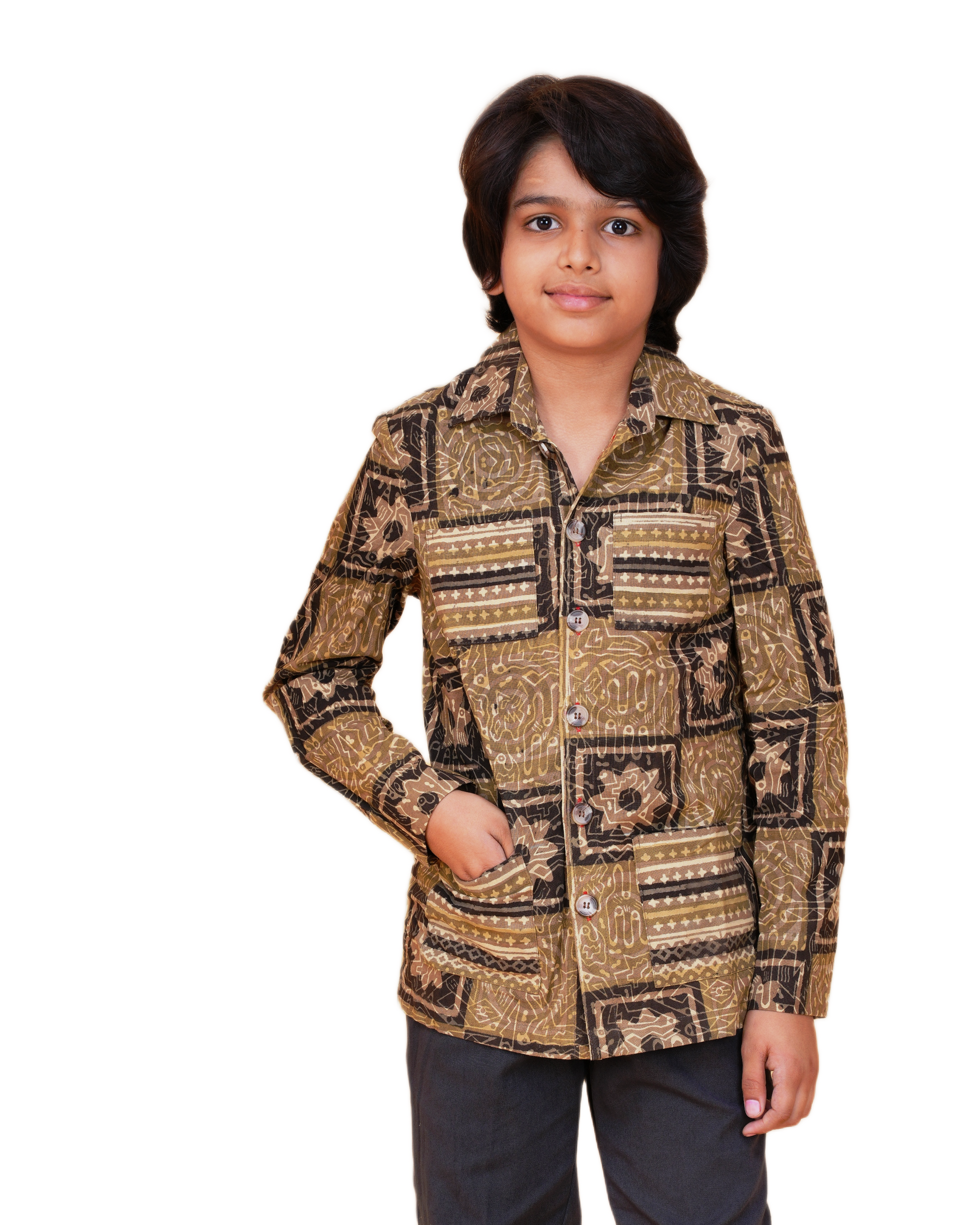 Heritage Printed Bush Coat for Boys – Traditional Rajasthan Style Eco-Friendly & Handcrafted