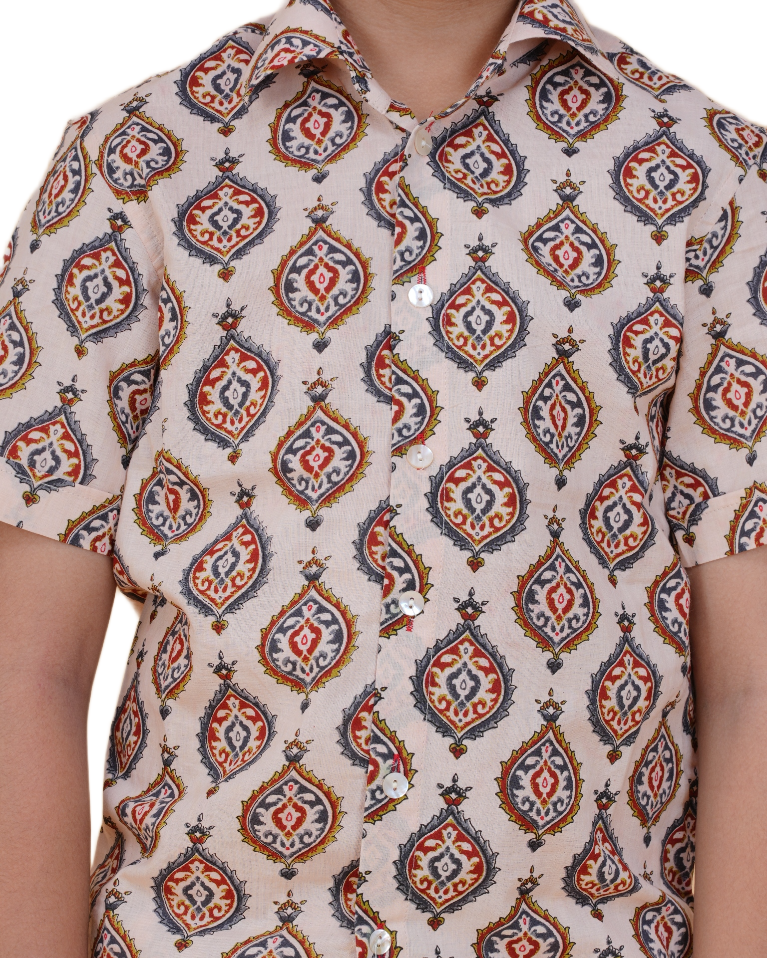Comfortable Cotton Printed Co-Ord Set for Boys – Half Sleeve Shirt and Elastic Waist Half Pants