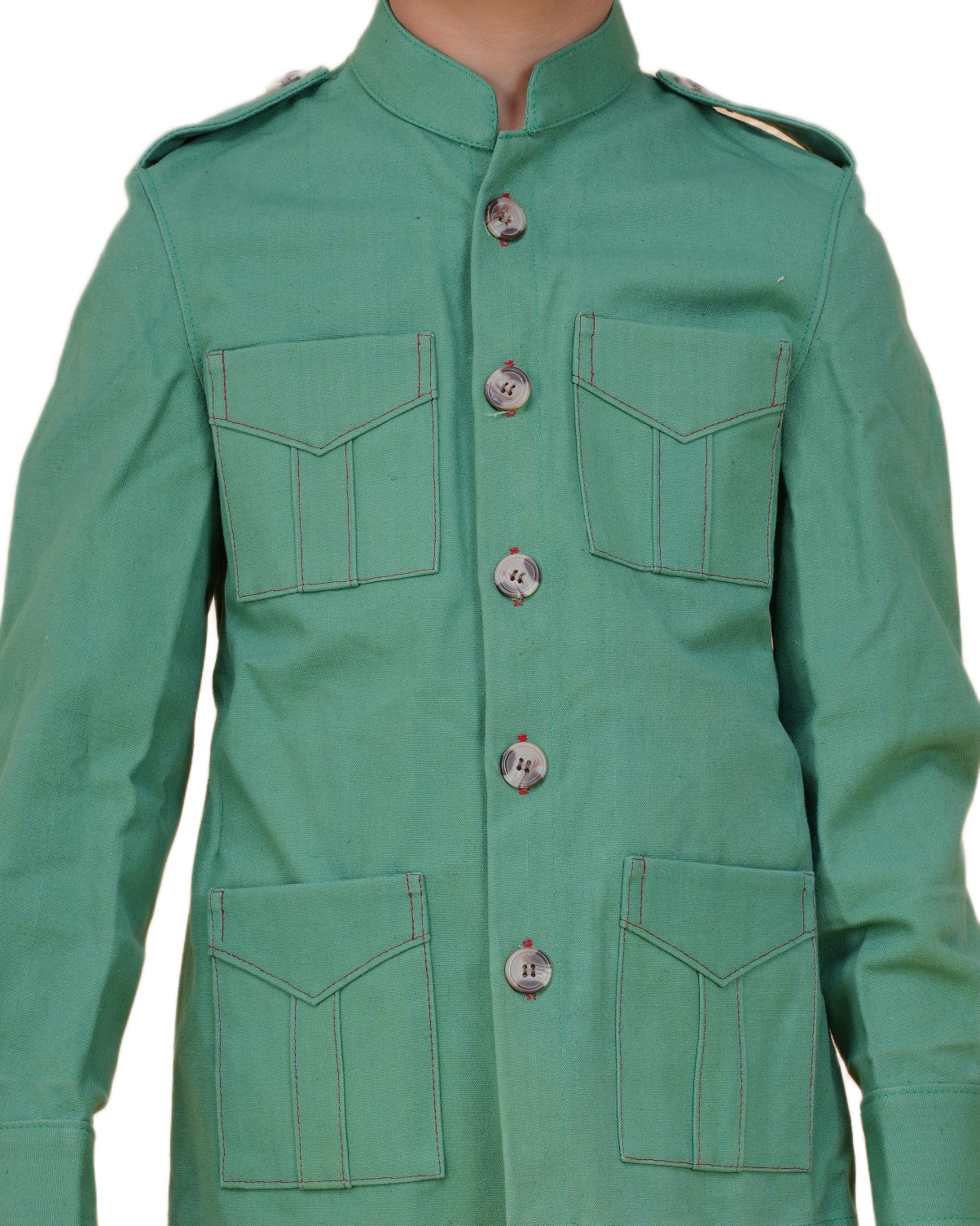 Boys' Solid Color Canvas Bush Coat – Four Pockets & Back Slit
