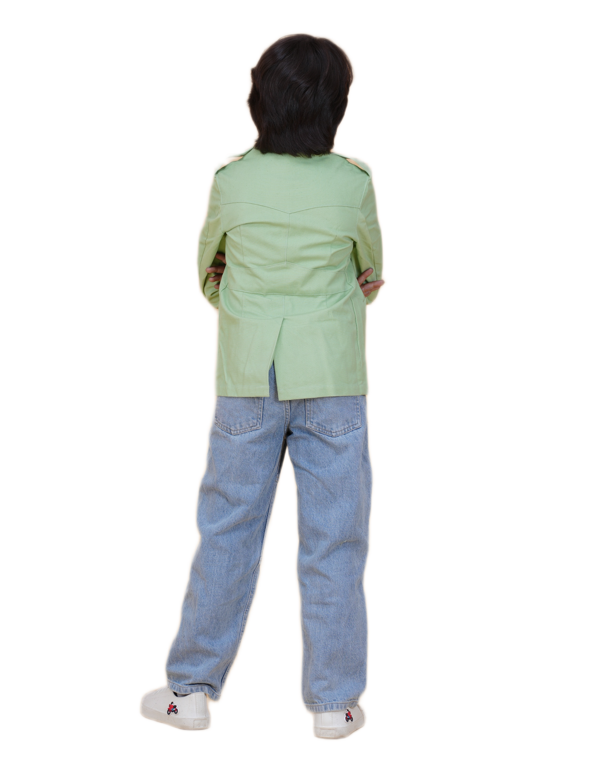 Boys' Solid Color Canvas Bush Coat – Four Pockets & Back Slit